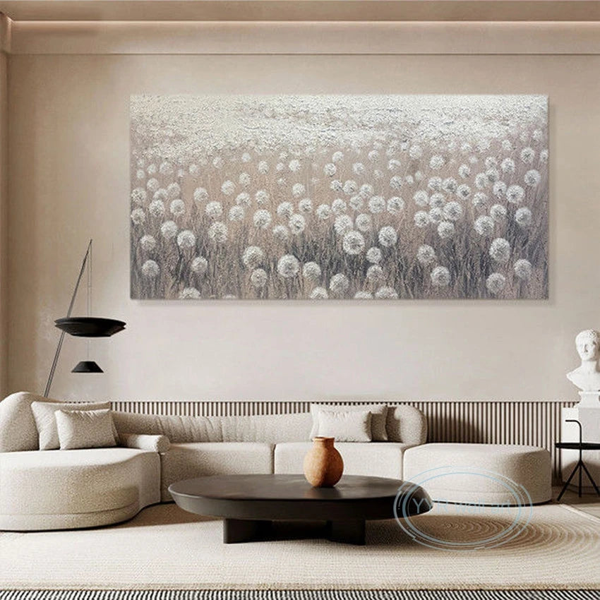 Living Room Sofa Bedroom Decoration Salon Handmade Oil Painting Abstract Edelweiss Art Canvas Wall Poster Home Mural Horizontal Peaceful Pleasures Health and Wellness