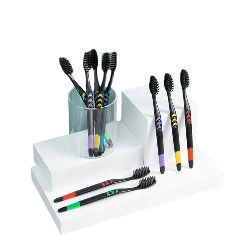 Bamboo Charcoal Soft Bristle Toothbrush | Adult Antibacterial
