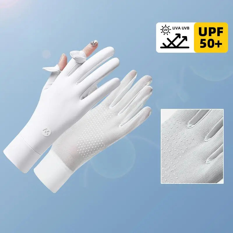 Women's Ice Silk UV Sun Protection Gloves | Lightweight Summer