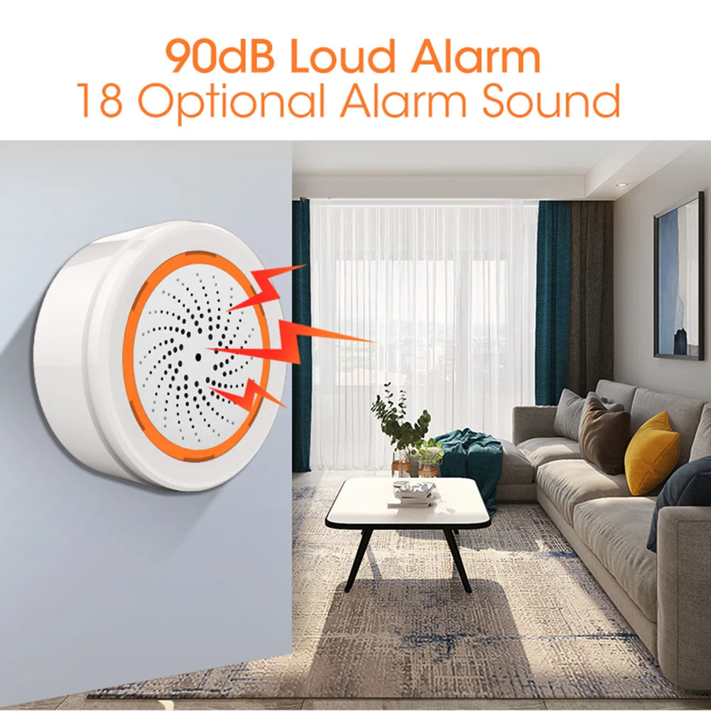 Smart Siren Alarm Tuya Zigbee Sound Light Sensor Smart Alarm Siren App Remote Control Home Security Protection System Peaceful Pleasures Health and Wellness