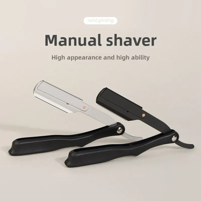 Light Weight Shaving Razor Classic Barber Grooming Tools Plastic Handle Stainless Steel Single Edge Blade Head Straight Razor Peaceful Pleasures Health and Wellness