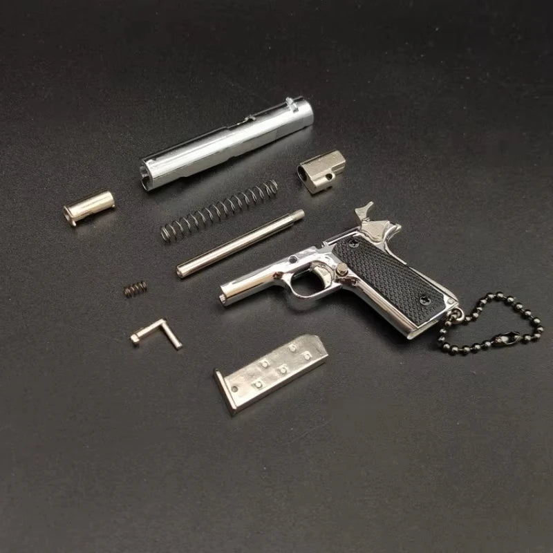 1:3 Scale Colt 1911 Pubg Detachable Tactical Pistol Metal Toy Gun Model Alloy Keychain Collection Decorations Hanging Gift Peaceful Pleasures Health and Wellness