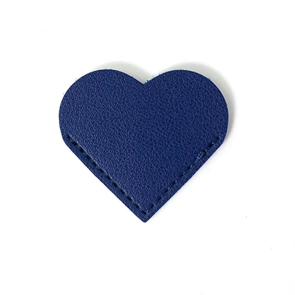 Portable Heart-shaped Corner Page Marker Vintage Multicolor Leather Bookmark Durable Handmade Book Page Marker Students Peaceful Pleasures Health and Wellness blue