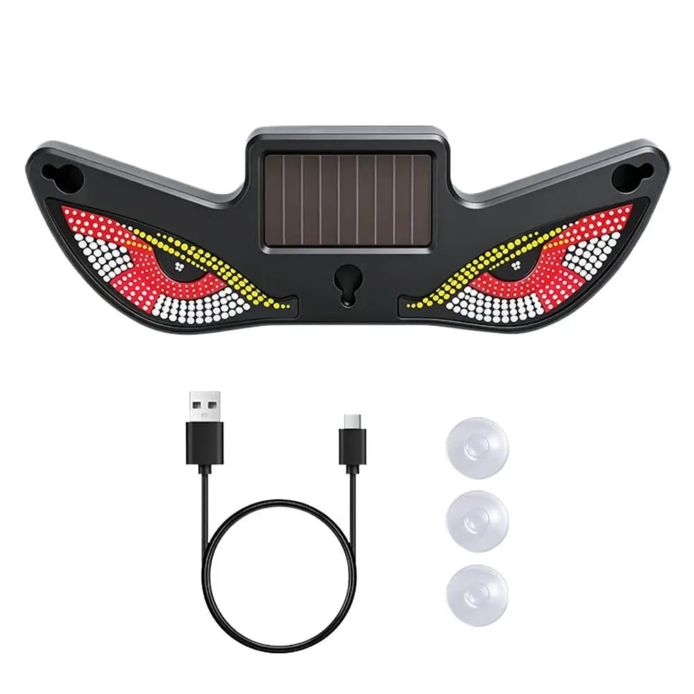Solar Demon Eye LED Car Window Dynamic Devil Eyes LED Ambient Lights Animated Flashing Warning Lamp for SUV Rear Windshield Peaceful Pleasures Health and Wellness B