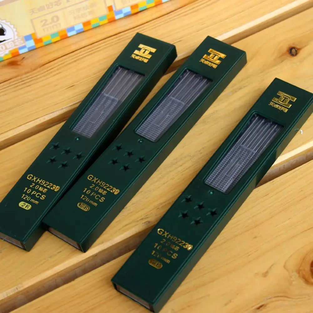 Compasses Core 10 Pcs/box Automatic Pencils 2.0mm Mechanical Pencil Refill Student Stationery for School Supplies HB/2B Lead Peaceful Pleasures Health and Wellness