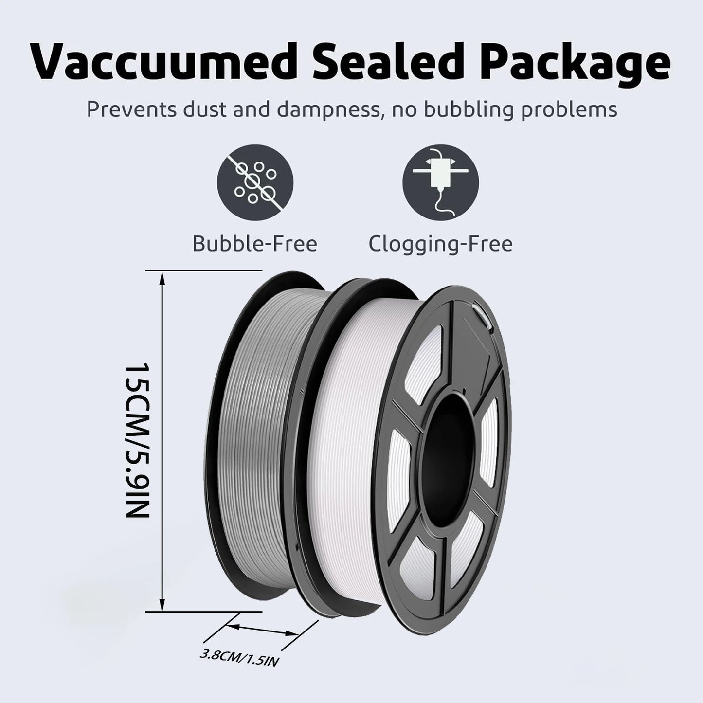 3D Maliang PLA Filament 1.75mm ±0.02mm 250g Grey & White Spool
