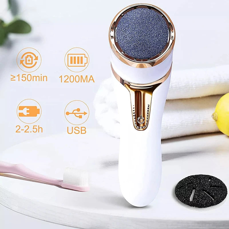 Professional Pedicure Foot Dead Skin Removal Machine Rechargeable Electric Foot Rasp Foot File and Callus Remover Peaceful Pleasures Health and Wellness