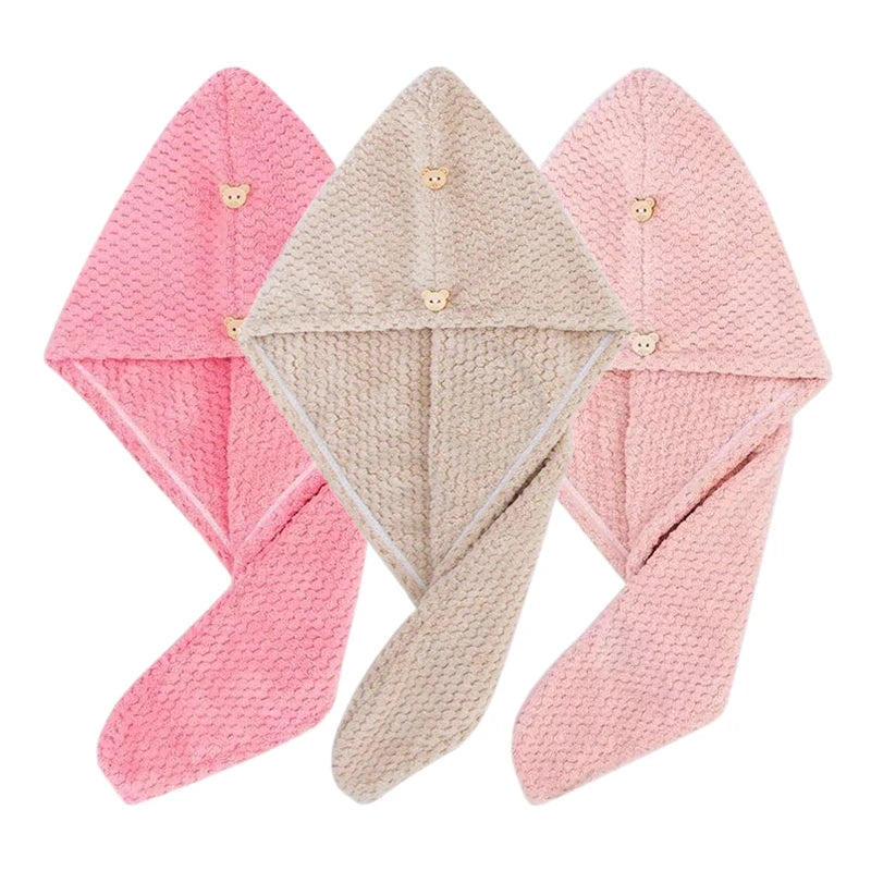 3-Pack Microfiber Hair Towel Turban – Quick Dry Shower Bonnet