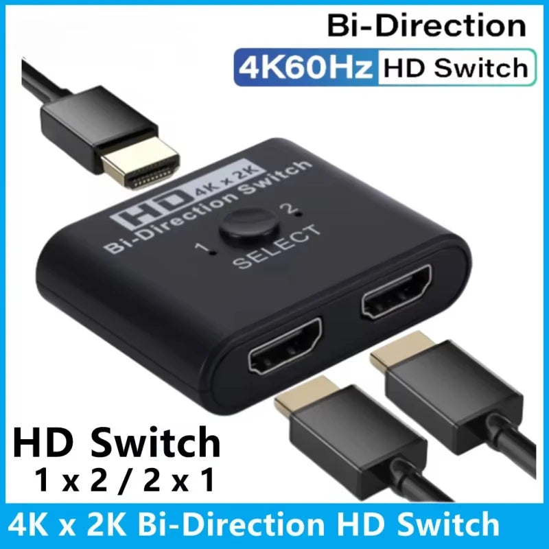 4K@60Hz HDMI Bi-Directional Switch Splitter 2-in-1 / 1-in-2 Peaceful Pleasures Health and Wellness