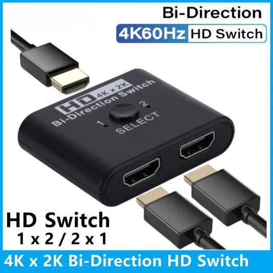 4K@60Hz HDMI Bi-Directional Switch Splitter 2-in-1 / 1-in-2