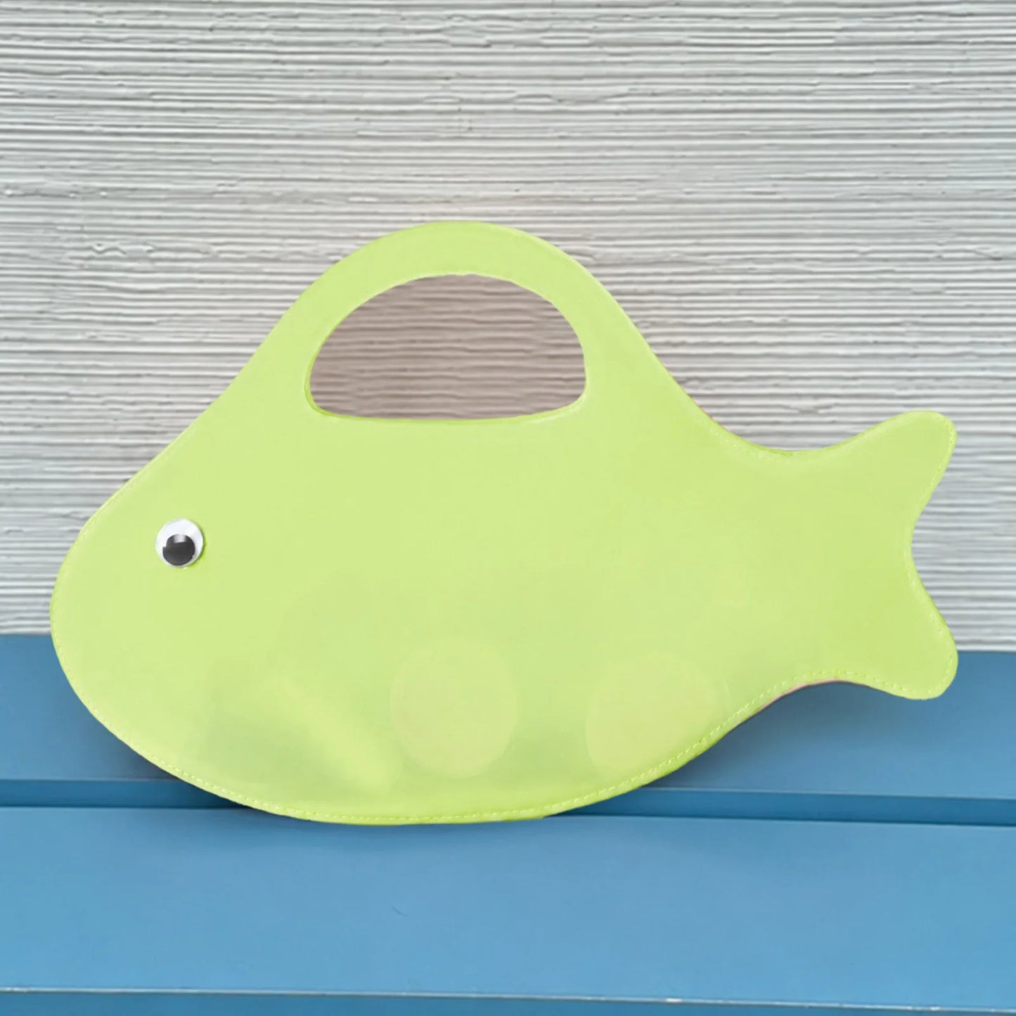 Funny Fish-Shape Clutch Purse Large Capacity Cute Solid Color Tote Handbag Transparent Lightweight Commute Clear Jelly Pack Peaceful Pleasures Health and Wellness Mint Green