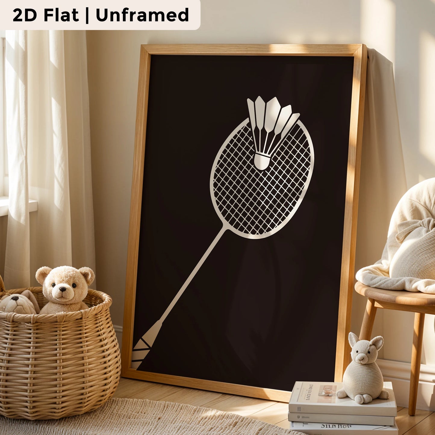 3-Piece Cartoon Badminton Canvas Wall Art | Kids & Living Room Decor