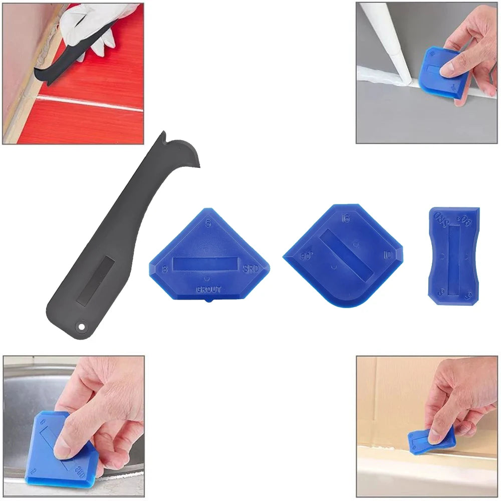 5-in-1 Caulk Remover & Sealant Smoother Tool Set – 5 Radius Pads Peaceful Pleasures Health and Wellness