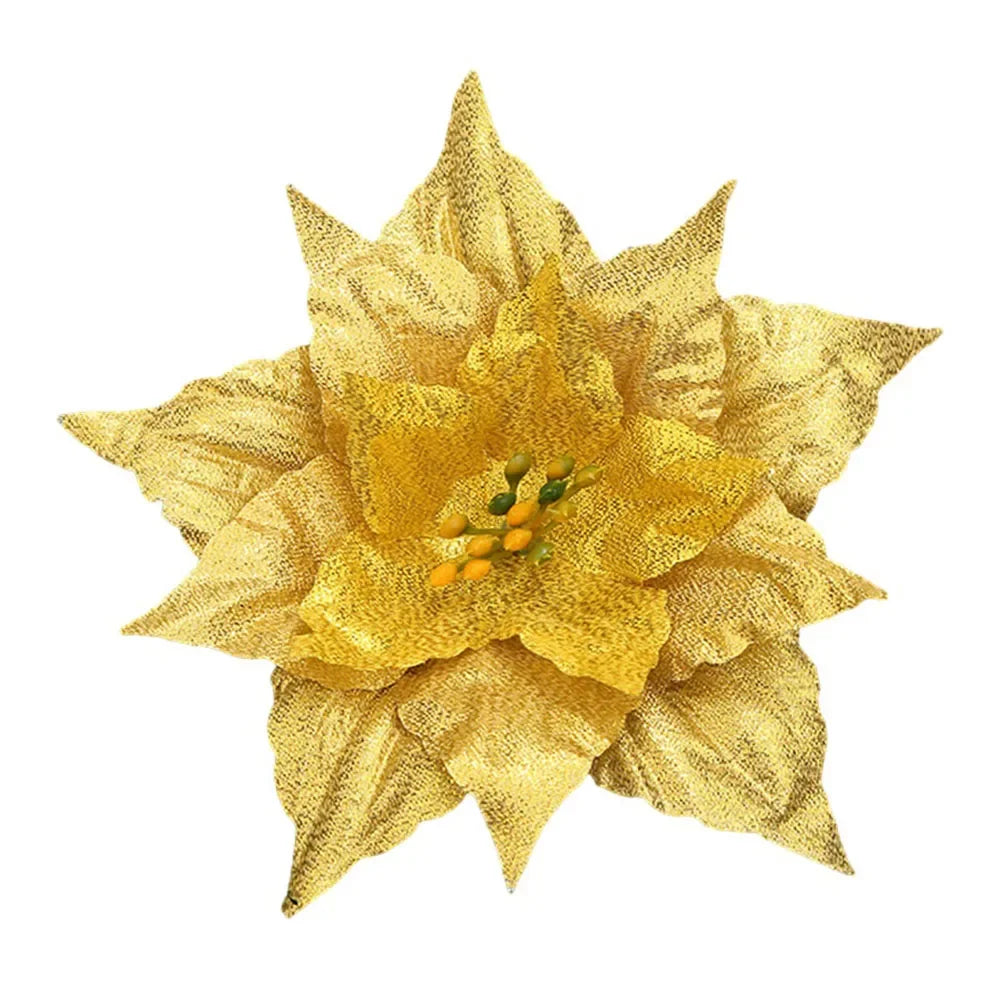Glitter Poinsettia Christmas Flower Decoration 20cm | 10 Colors