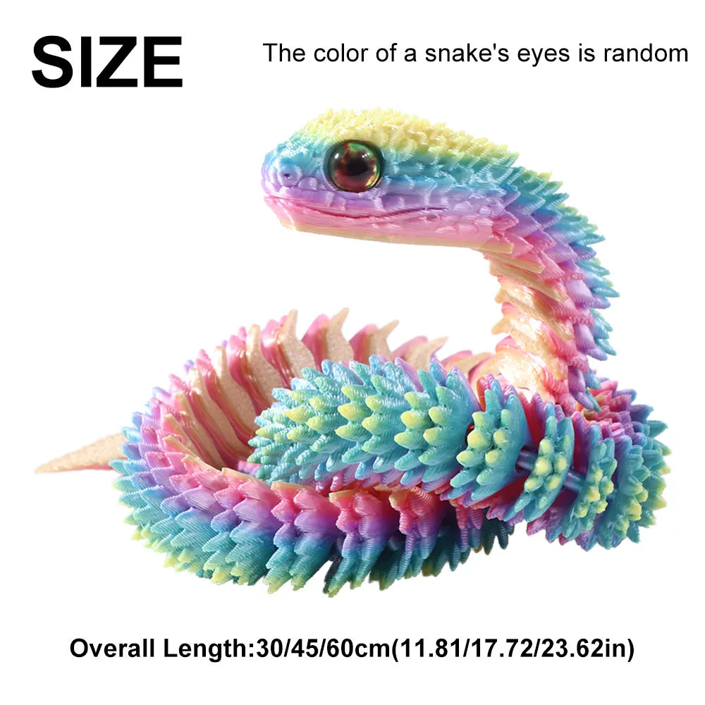 Realistic 3D Printed Snake Figurine 30/45/60cm | PLA Ornament