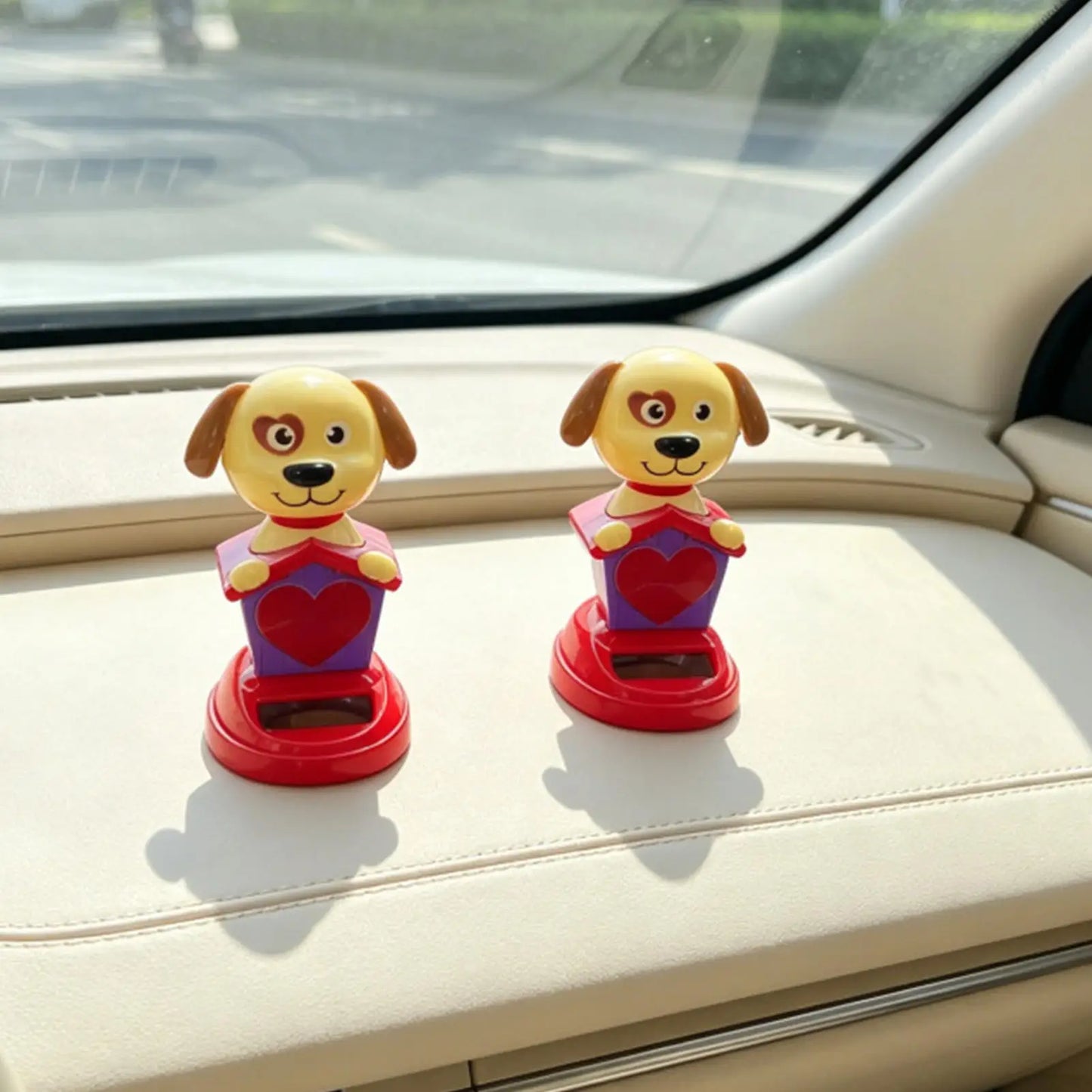 Solar Swinging Dog Dashboard Ornament | Cute Car Décor Toy