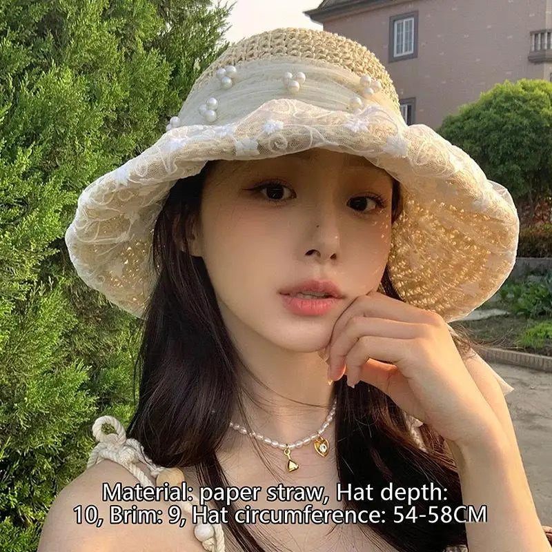 Women's Foldable Straw Sun Hat | Large Brim UV Protection