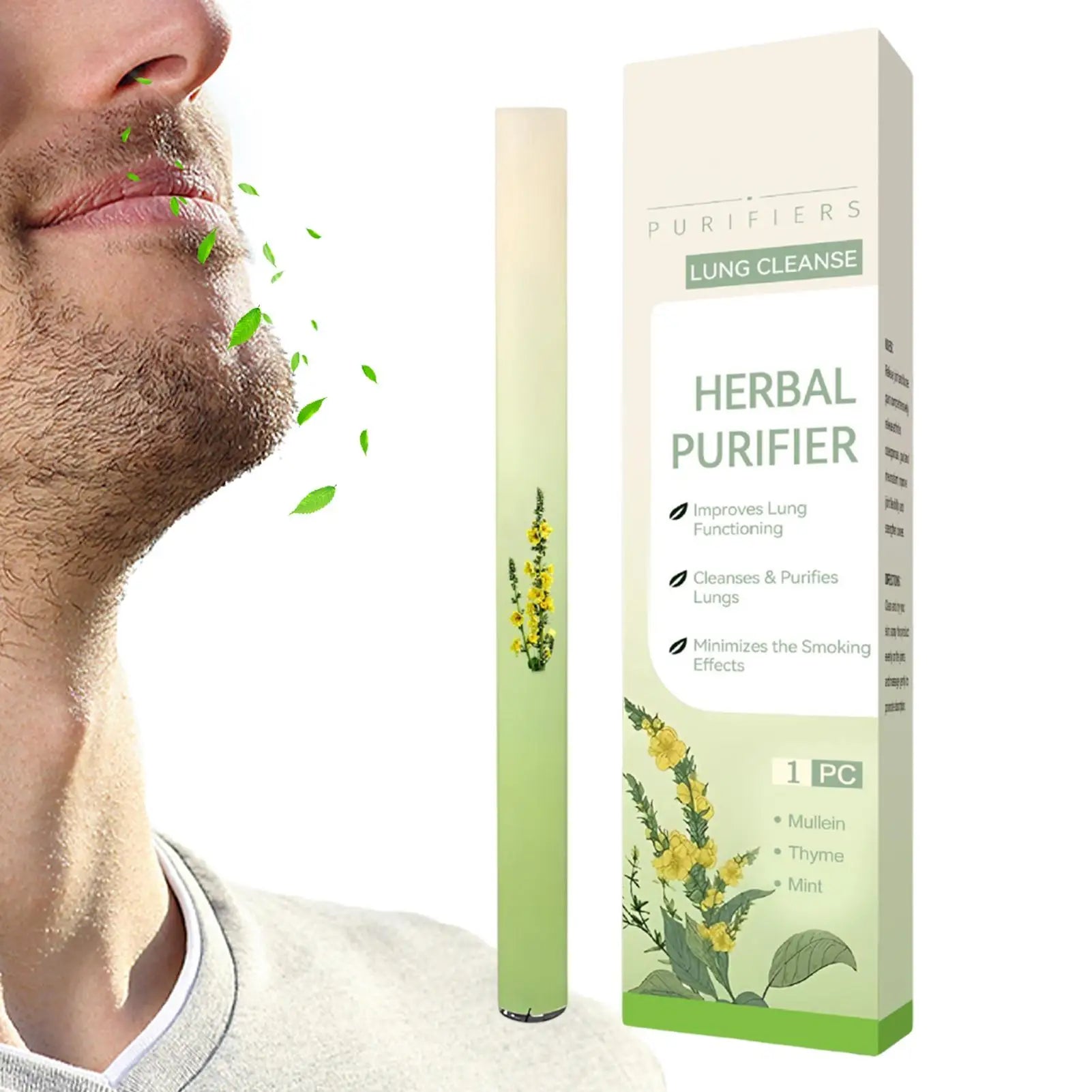 Lung Cleanse Inhaler Herbal Lung Cleansing Nasal Inhaler Natural Air Freshening Soothing Diffuser Cleanses The Nasal Cavity Lung Peaceful Pleasures Health and Wellness Default Title