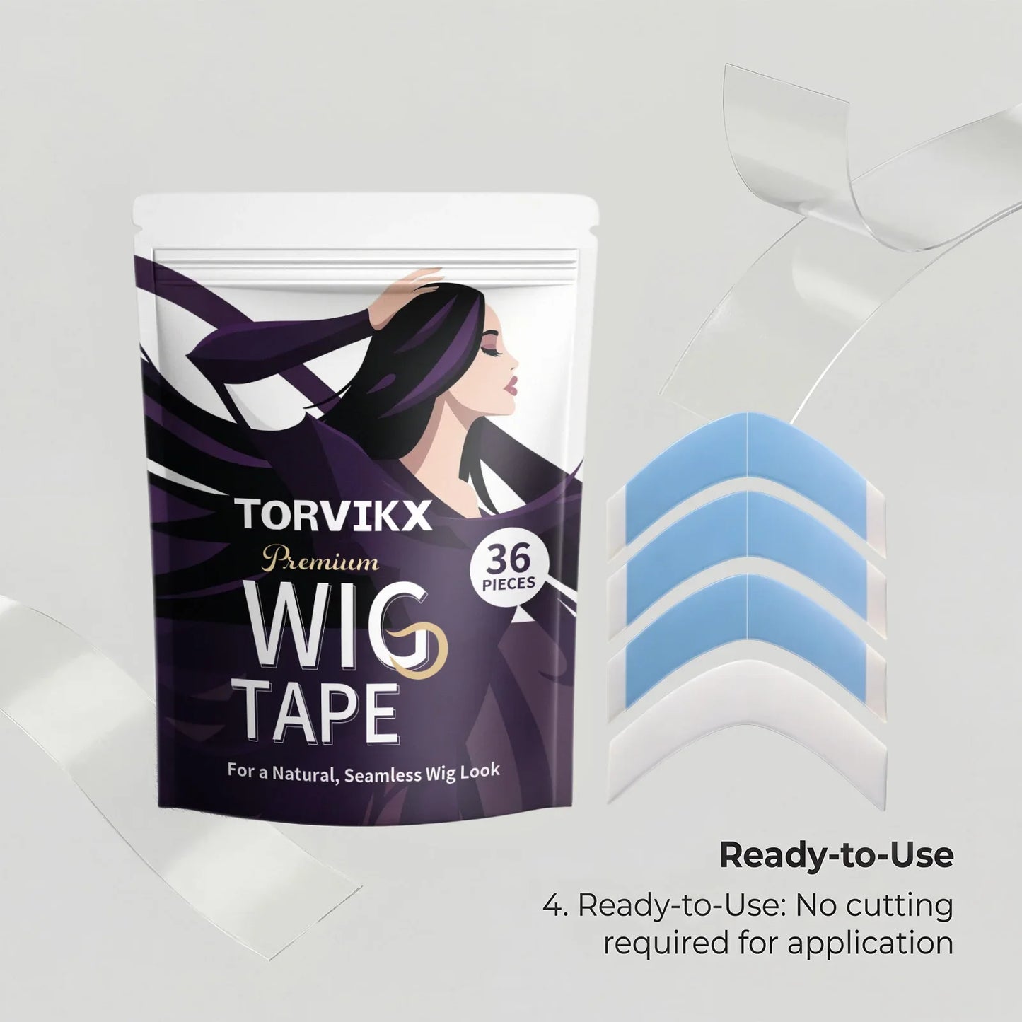 Invisible Strong Hold Wig Tape – 36 Pcs, No Residue