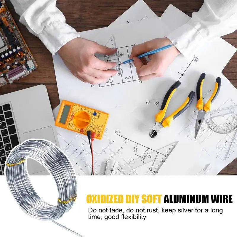 10M 1/1.5/2mm Silver Aluminum Craft Wire Versatile Bendable Metal Craft Wire For Making Dolls Skeleton DIYs Jewelry Crafts Peaceful Pleasures Health and Wellness