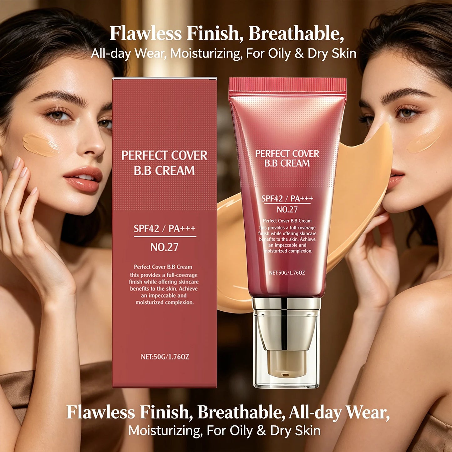Moisturizing BB Cream Concealer – UVA Block & Blemish Cover 50g BB Cream Concealer Peaceful Pleasures Health and Wellness