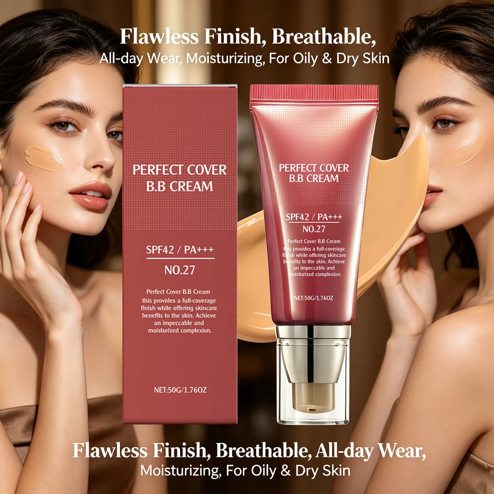 Moisturizing BB Cream Concealer – UVA Block & Blemish Cover 50g BB Cream Concealer Peaceful Pleasures Health and Wellness