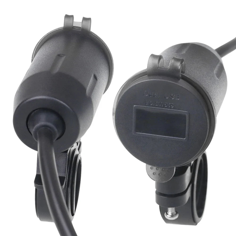 Dual QC 3.0 Waterproof Motorcycle USB Charger with Voltmeter