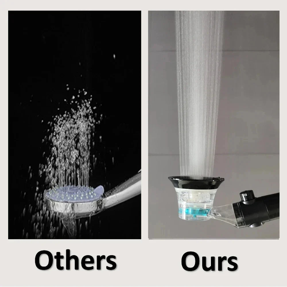 3-Mode Turbo Fan Shower Head | High Pressure & Water Saving