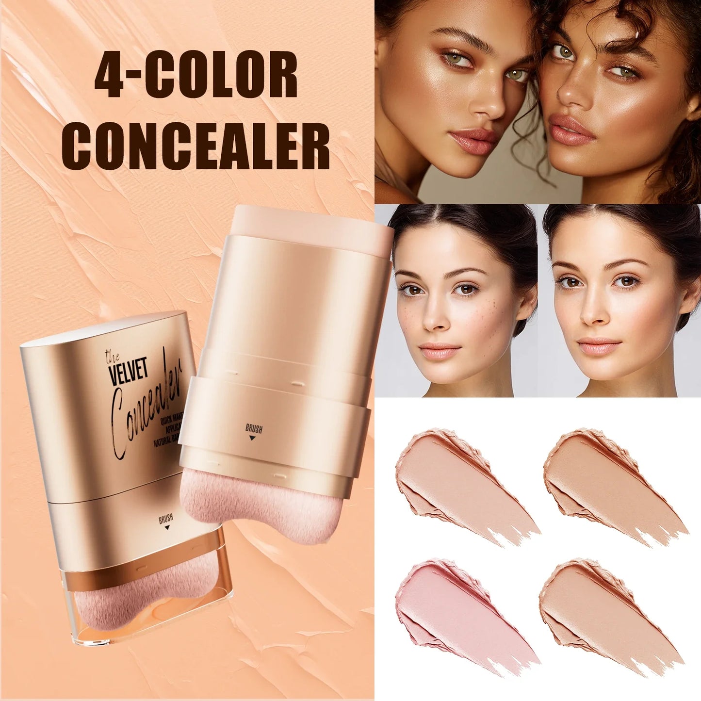 4-Color Concealer Palette – Waterproof Full Coverage Makeup