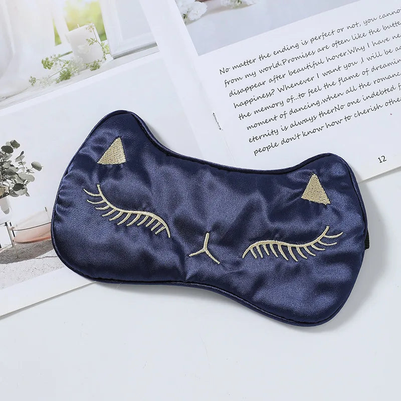 Fox Faux Silk Sleep Eye Mask – Breathable Blindfold for Travel
