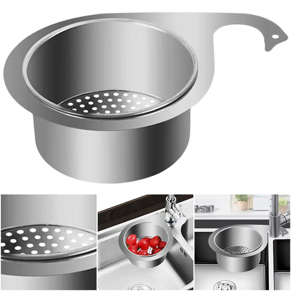 1/2 PCS Tap Hanging Filter Basket Stainless Steel Corner Sink Strainer Kitchen Sink Drain Basket Swan Drain Rack for Sink Peaceful Pleasures Health and Wellness