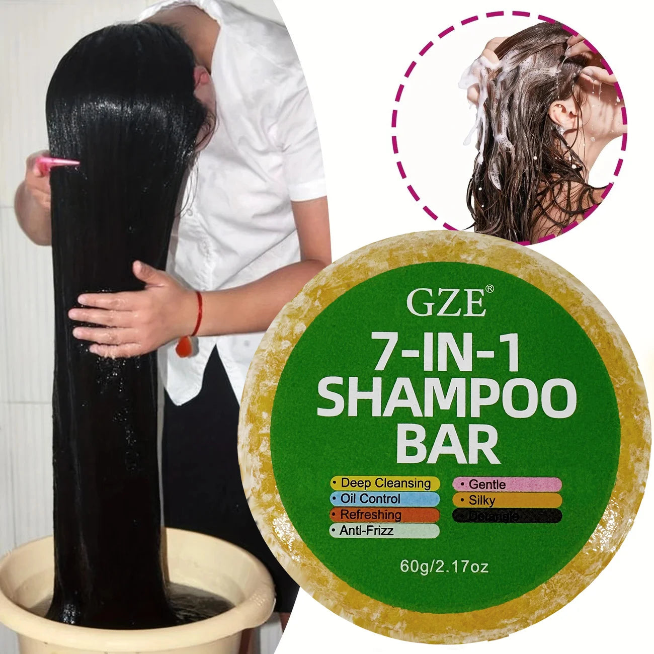 GZE 7-in-1 Shampoo Bar 10-Pack | Anti-Frizz & Oil Control Solid Shampoo Bar Peaceful Pleasures Health and Wellness