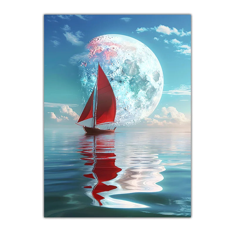 Fantasy Landscape Canvas Wall Art – Modern Poster Print Décor Canvas Wall Art Peaceful Pleasures Health and Wellness 01 15x20cm No Frame China Mainland