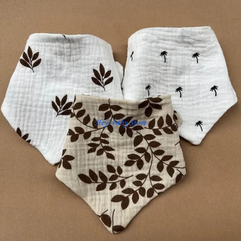 Floral Print Baby Bib | Soft Cotton Drooling Burp Cloth Newborn