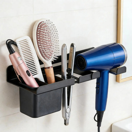 Wall-Mounted Hair Tool Organizer | Blow Dryer & Styling Rack Hair Tool Storage Rack Peaceful Pleasures Health and Wellness