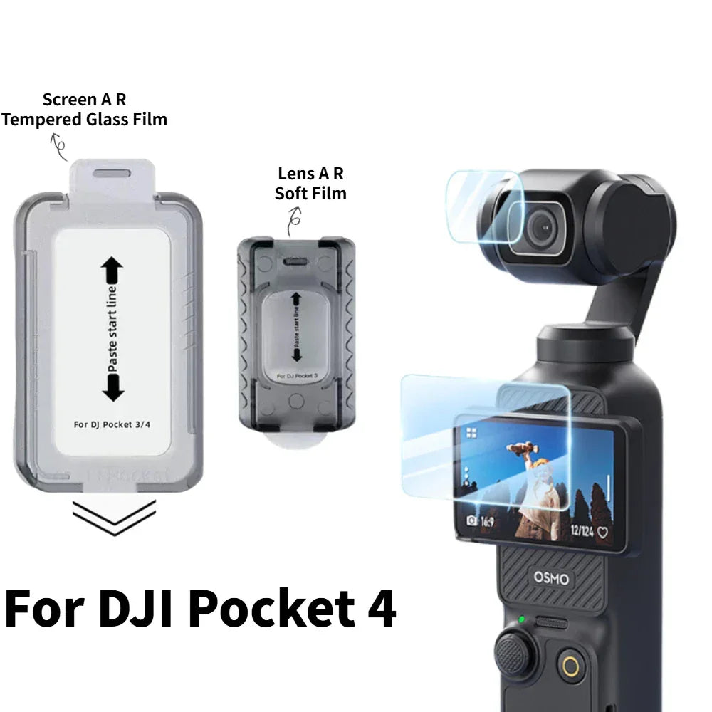 Ultra HD AR Protective Film Set For DJI Pocket 4 Lens and Screen Shatterproof Tempered Glass Film Easy Install Screen Protector Peaceful Pleasures Health and Wellness
