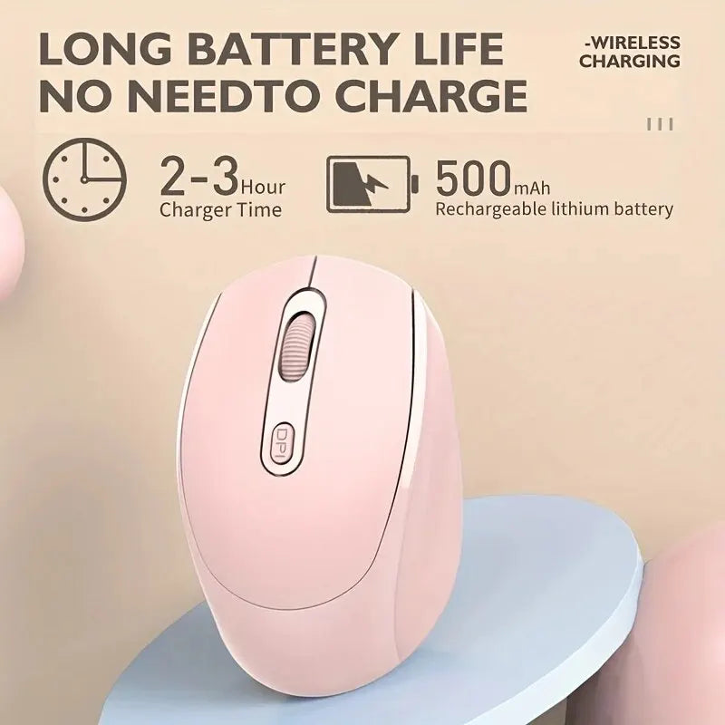 2.4G Rechargeable Dual Mode Wireless BT Mouse(Bluetooth 5.2+USB Receiver) Portable Silent Gaming Mouse,for Laptop/Desktop/Tablet Peaceful Pleasures Health and Wellness