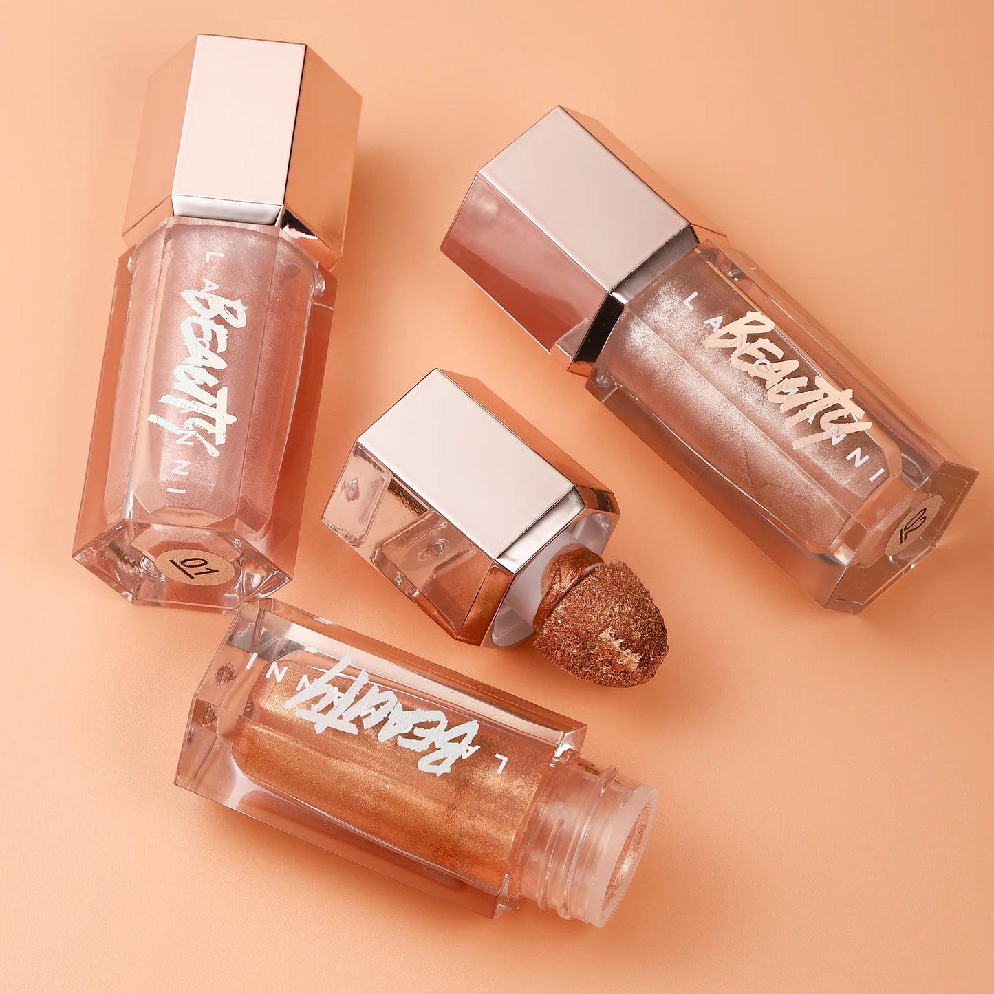 3 Colors Face Brightening Cream, Glitter Highly Saturated Liquid Highlighter, Bright Color Face Contour Makeup Highlighting Peaceful Pleasures Health and Wellness