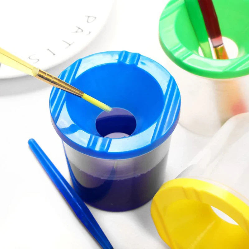 Watercolor Pen Washing Cup – Spill-Proof Plastic Brush Rinser