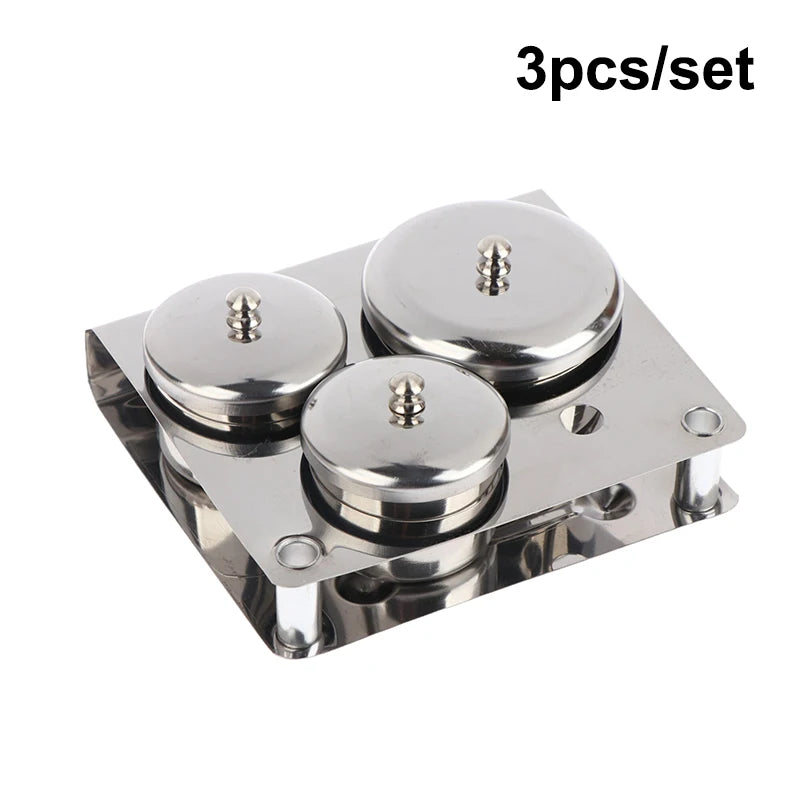 3/5pcs Stainless Dappen Dish Cups Set Salon Manicure Acrylic Powder Liquid Container Organizer Tray Dappen Dish Nail Art Tools Peaceful Pleasures Health and Wellness 3PCS