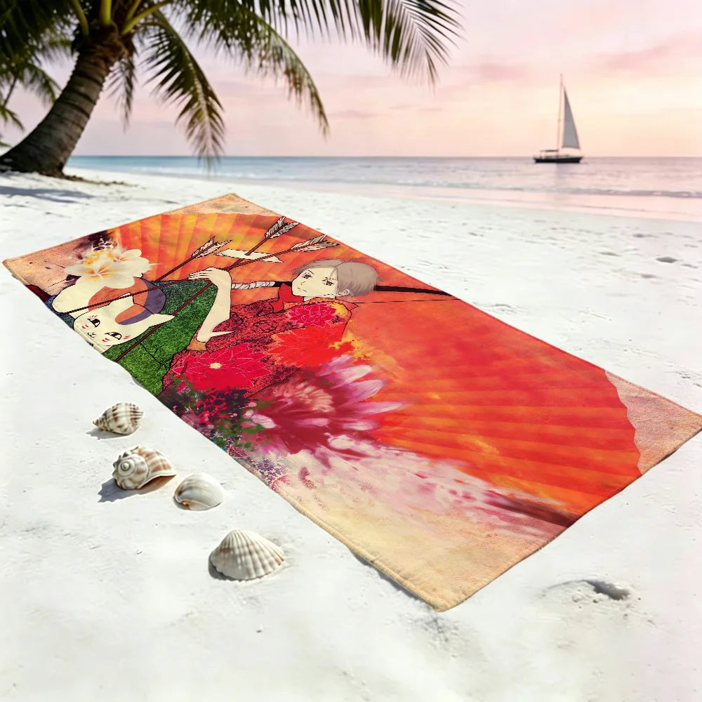 Natsume Yuujinchou Anime Cat Quick-Dry Beach Towel | 11 Sizes Anime Beach Towel Peaceful Pleasures Health and Wellness