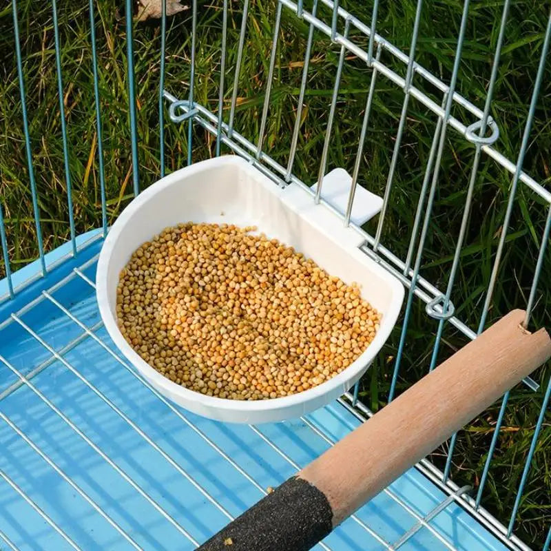 Parrot Bird Feeder & Drinker Hanging Bowl | Food Dispenser