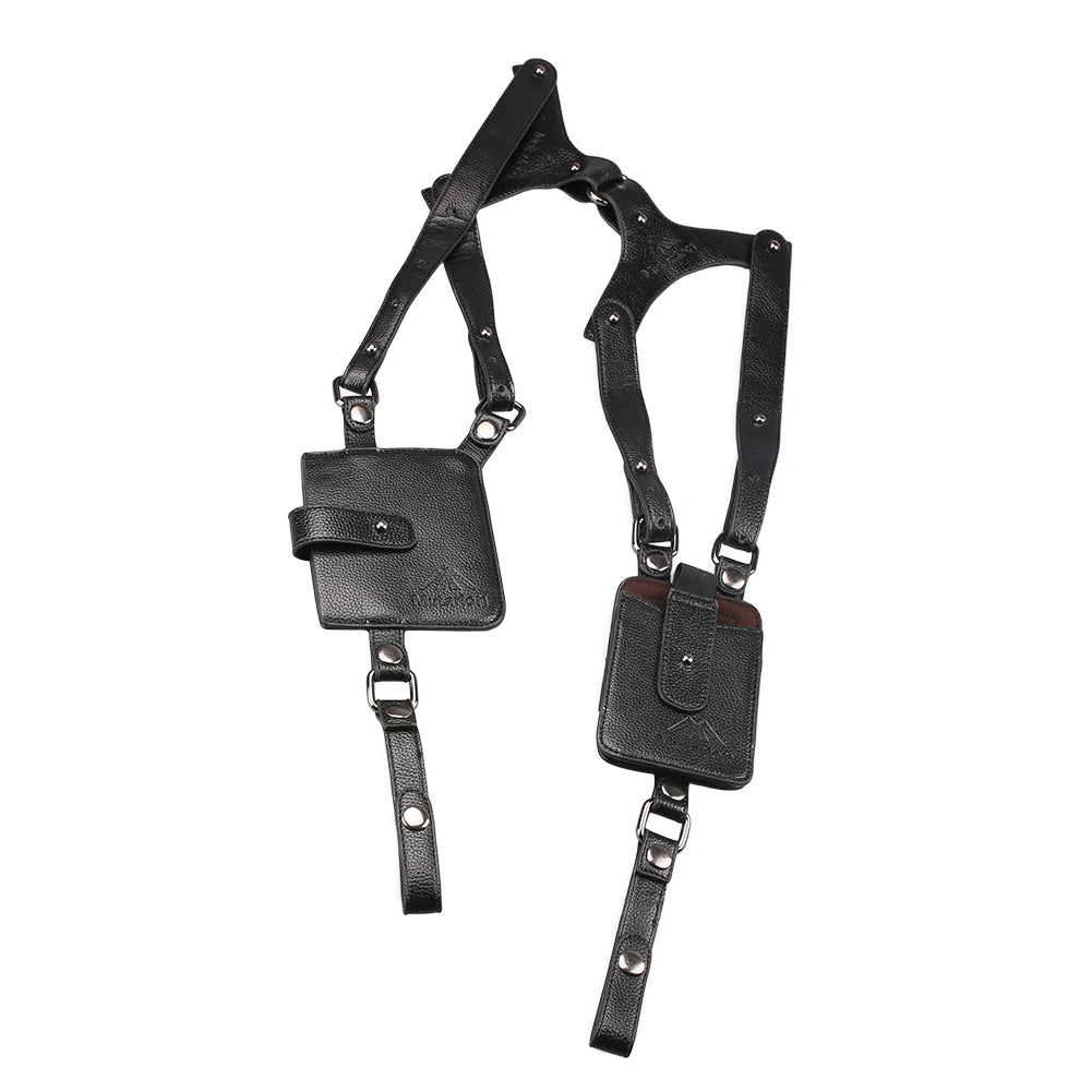 PU Leather Anti-theft Chest Bag Multifunction Tactical Gun Bag Holster Pistol Handgun Phone Pouch Wallet Underarm Shoulder Bag Peaceful Pleasures Health and Wellness Black