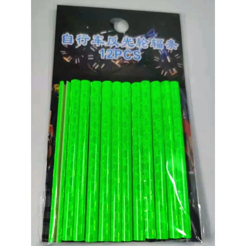 Reflective Bicycle Spoke Clips – Night Safety Bike Reflector Kit Bike Spoke Reflectors Peaceful Pleasures Health and Wellness green