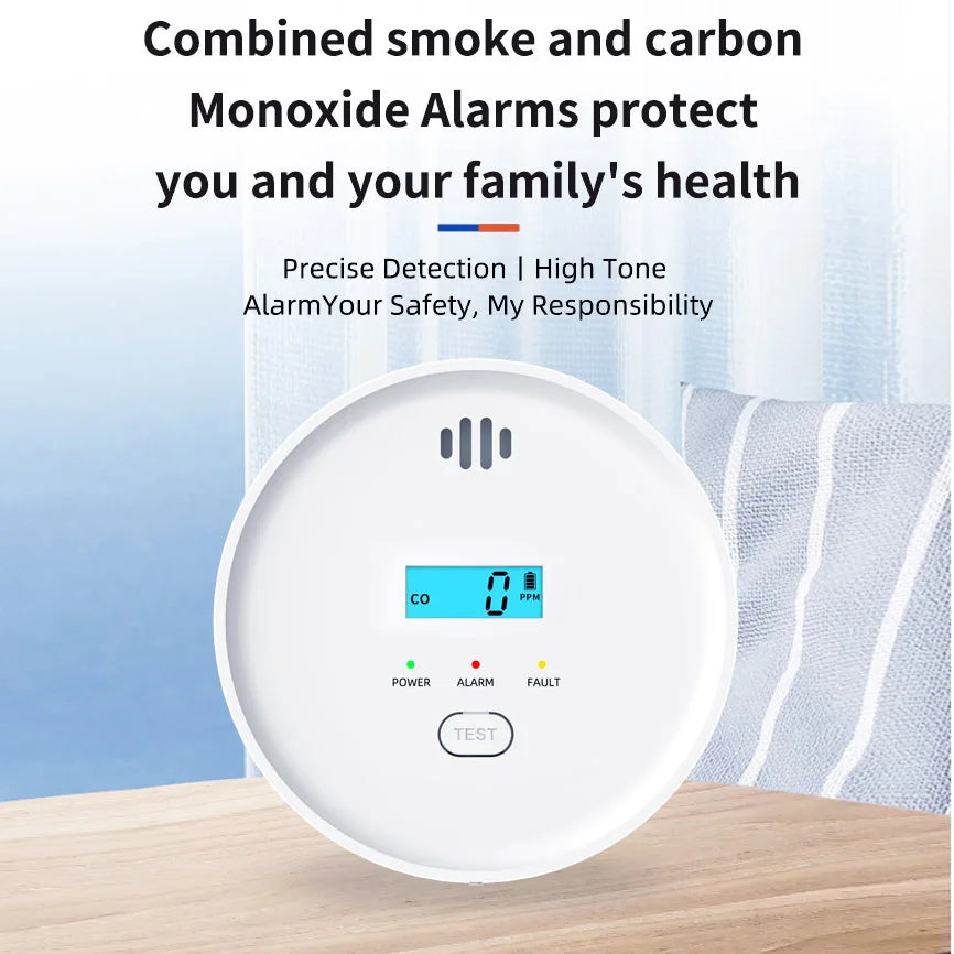 NOCCLILI 10-Year Smoke and Carbon Monoxide Detector Combo CO Alarm Battery Backup App Notification CE UL Certified Peaceful Pleasures Health and Wellness