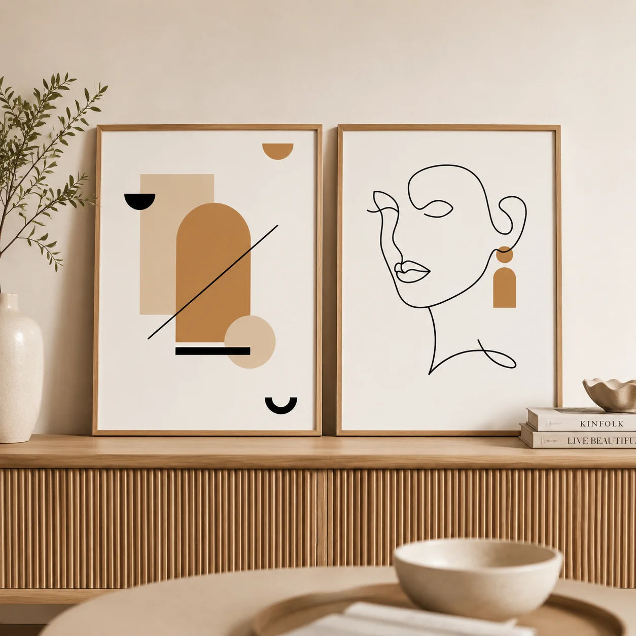 Abstract Boho Wall Art Fashion Woman Geometric Line Canvas Painting Modern Poster Prints For Living Room Bedroom Wall Decor Peaceful Pleasures Health and Wellness