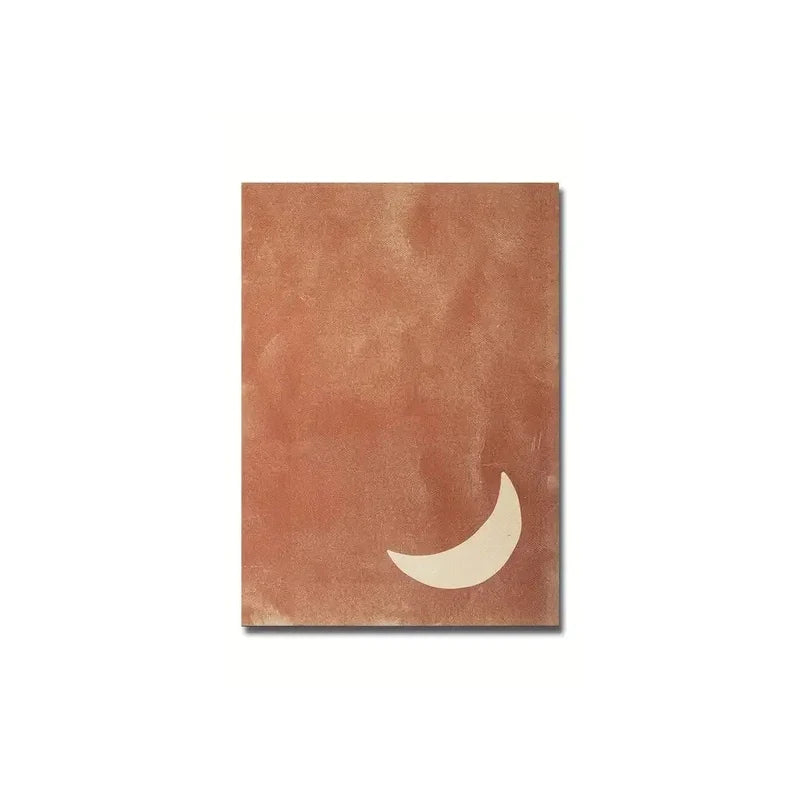 Retro Bohemian Moon & Sun Canvas Wall Art | Minimalist Decor