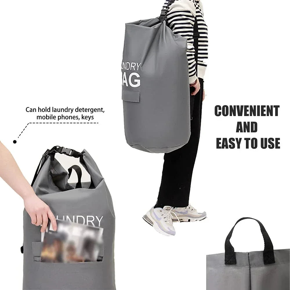 71L Laundry Backpack Bag with Straps, Pocket & Hamper