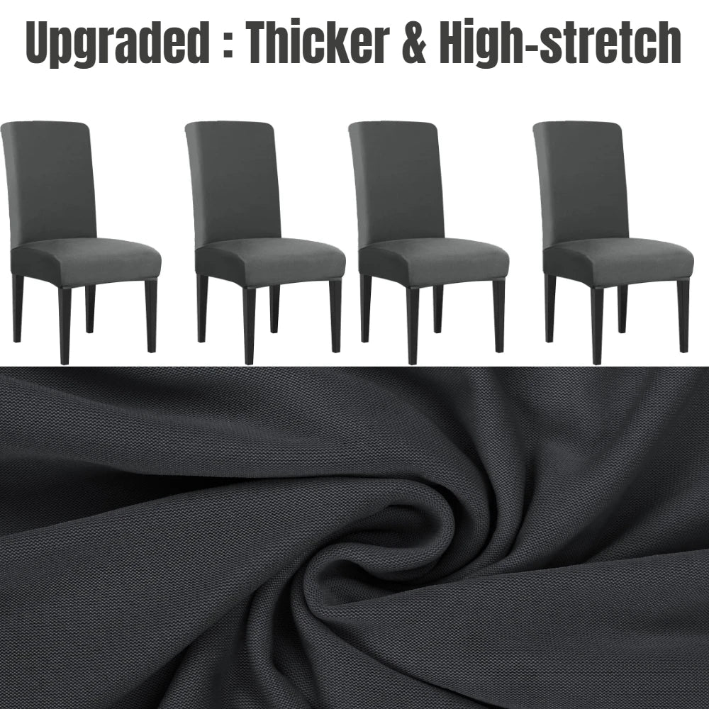 4-Pack Stretch Dining Chair Covers – Elastic Slipcovers Set