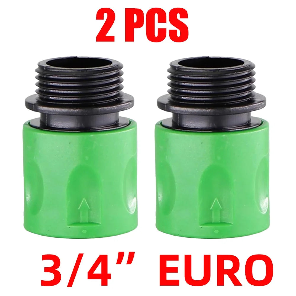 EURO USA 3/4 Inch Male Threaded Quick Connector Drip Irrigation Watering System Joint Nipple Tap Hose Adapter for Garden Tubing Peaceful Pleasures Health and Wellness k--2PCS-EURO